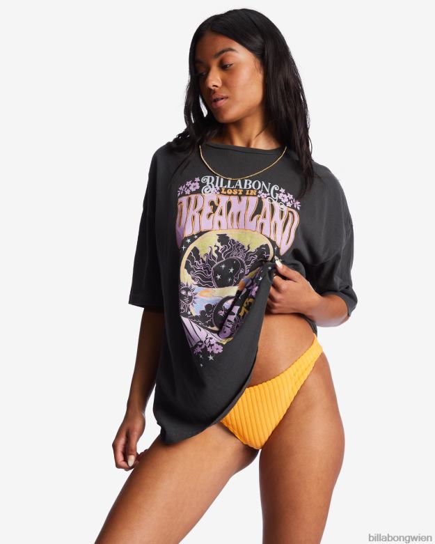 Billabong Clothing 00V681939 | Billabong Übergroßes T-Shirt von Dreamland aus schwarz Frauen