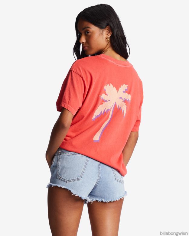 Billabong Clothing 00V681944 | Billabong La Playa übergroßes T-Shirt heller Mohn Frauen