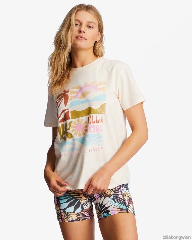 Billabong Clothing 00V681949 | Billabong A/Div Tee Kurzarm-T-Shirt mit LSF 50 weiße Kappe Frauen