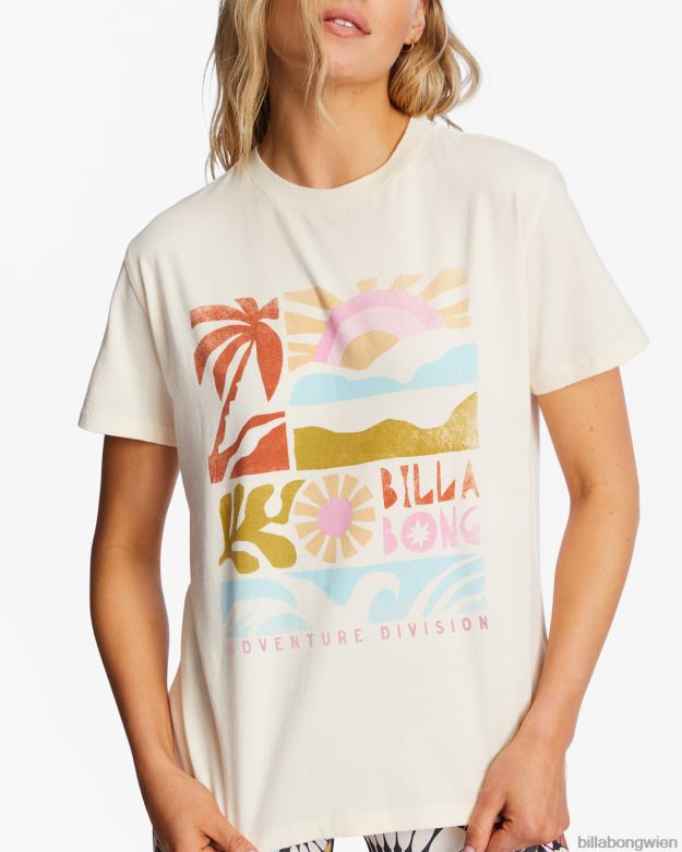 Billabong Clothing 00V681949 | Billabong A/Div Tee Kurzarm-T-Shirt mit LSF 50 weiße Kappe Frauen