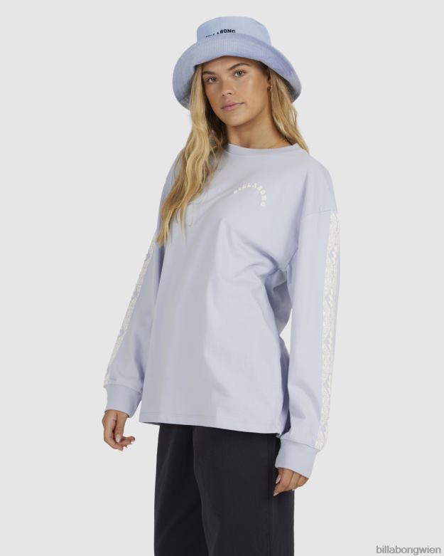 Billabong Clothing 00V681974 | Billabong Lost in 73 langärmliges, übergroßes T-Shirt wolkenblau Frauen
