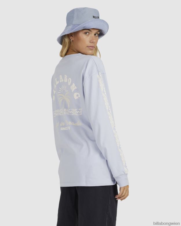 Billabong Clothing 00V681974 | Billabong Lost in 73 langärmliges, übergroßes T-Shirt wolkenblau Frauen