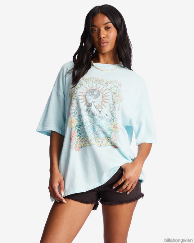 Billabong Clothing 00V681976 | Billabong Daydream Away übergroßes T-Shirt erleuchteter Himmel Frauen