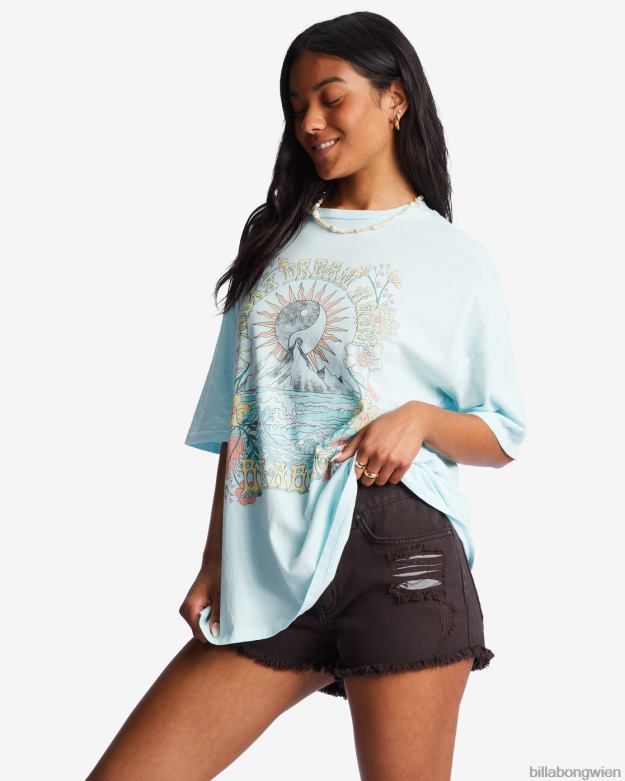 Billabong Clothing 00V681976 | Billabong Daydream Away übergroßes T-Shirt erleuchteter Himmel Frauen