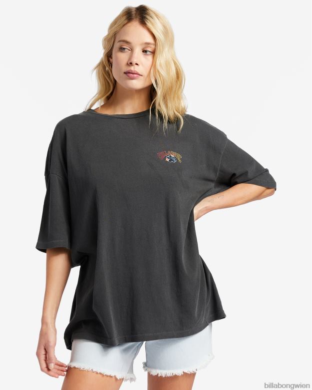 Billabong Clothing 00V682005 | Billabong Kamea Lava Girl übergroßes T-Shirt aus schwarz Frauen