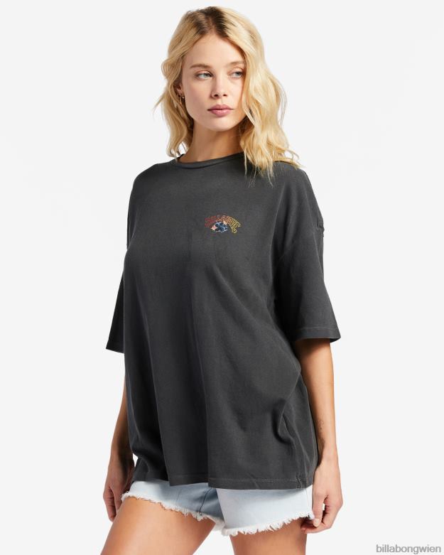 Billabong Clothing 00V682005 | Billabong Kamea Lava Girl übergroßes T-Shirt aus schwarz Frauen