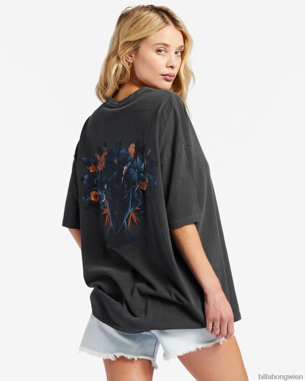 Billabong Clothing 00V682005 | Billabong Kamea Lava Girl übergroßes T-Shirt aus schwarz Frauen
