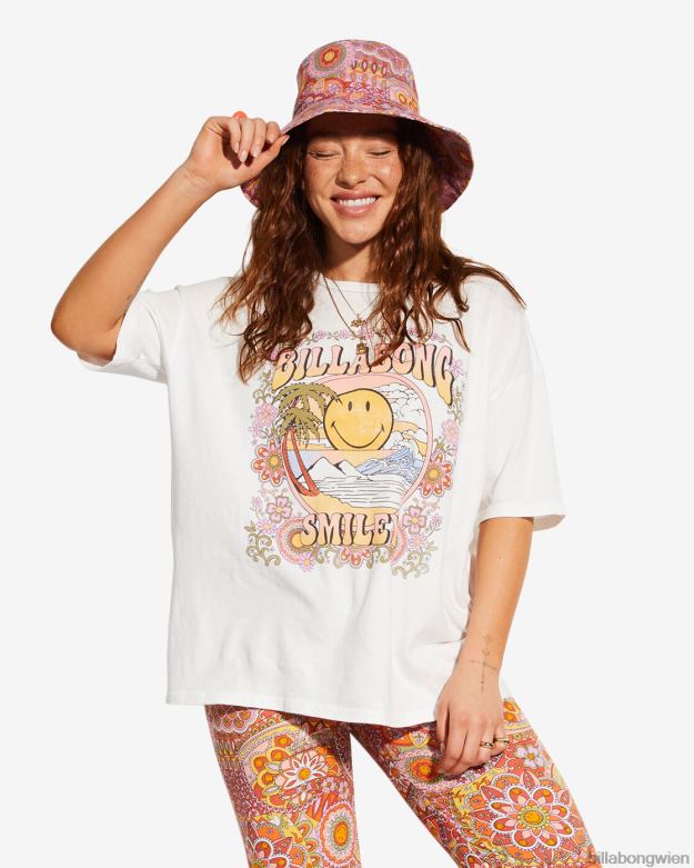 Billabong Clothing 00V682008 | Billabong Billabong x Smiley True Boy übergroßes T-Shirt Salzkristall Frauen