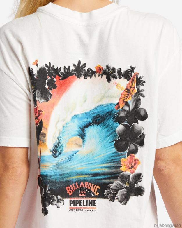 Billabong Clothing 00V682012 | Billabong Pro Pipeline übergroßes T-Shirt mit Blumenmuster Salzkristall Frauen