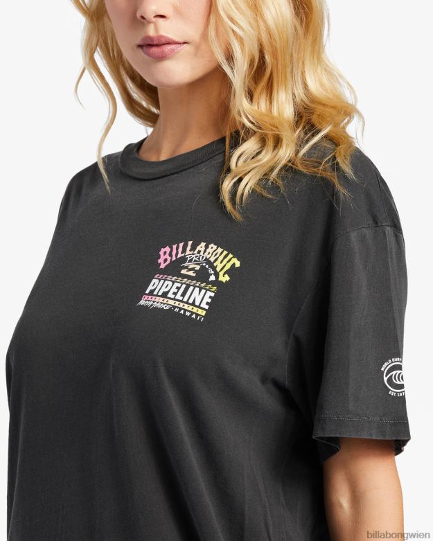 Billabong Clothing 00V682015 | Billabong Übergroßes T-Shirt mit Pro-Pipeline-Poster aus schwarz Frauen