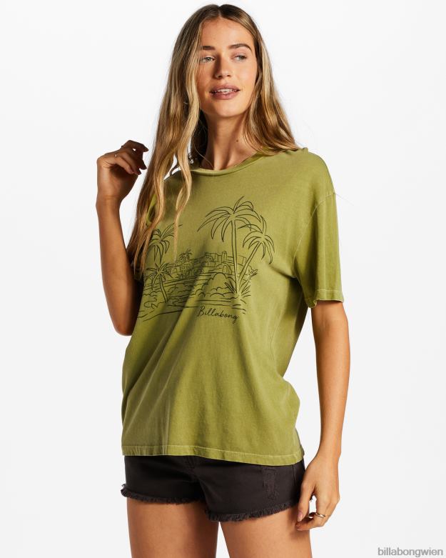 Billabong Clothing 00V682042 | Billabong T-Shirt „Stadt der Palmen“. grüne Augen Frauen