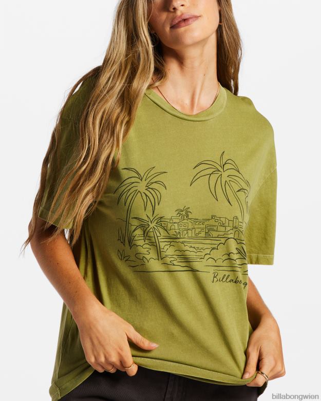Billabong Clothing 00V682042 | Billabong T-Shirt „Stadt der Palmen“. grüne Augen Frauen