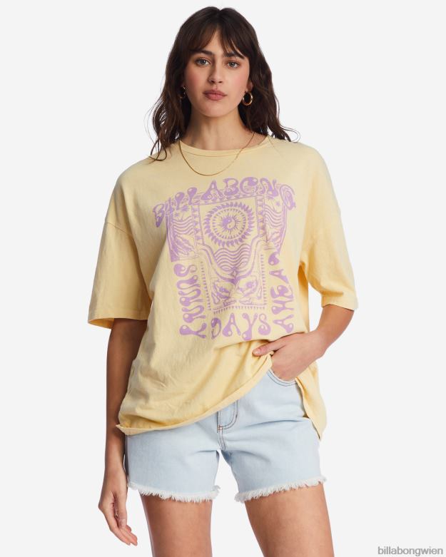 Billabong Clothing 00V682113 | Billabong „Future is Bright“-T-Shirt in Übergröße Pfirsichpunsch Frauen