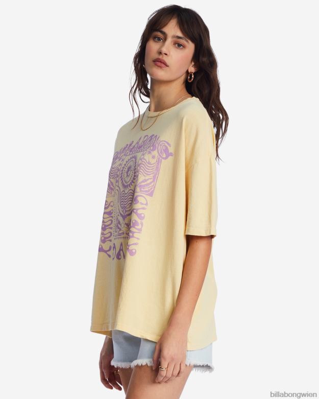 Billabong Clothing 00V682113 | Billabong „Future is Bright“-T-Shirt in Übergröße Pfirsichpunsch Frauen