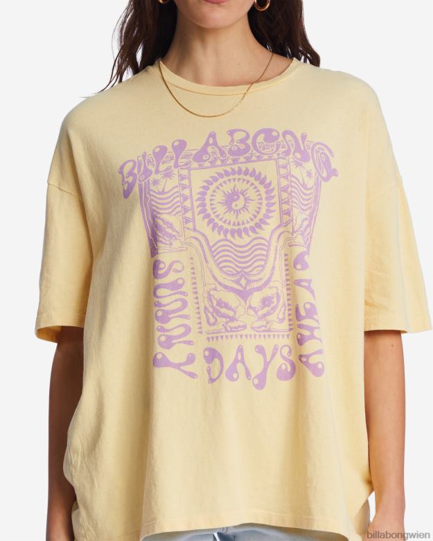 Billabong Clothing 00V682113 | Billabong „Future is Bright“-T-Shirt in Übergröße Pfirsichpunsch Frauen