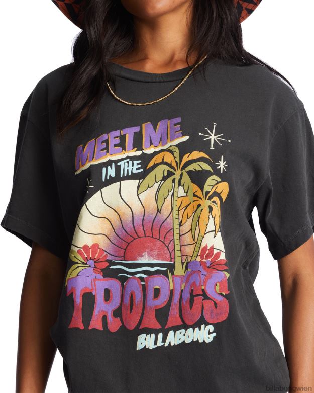 Billabong Clothing 00V682123 | Billabong Treffen Sie mich im übergroßen T-Shirt der Tropen aus schwarz Frauen