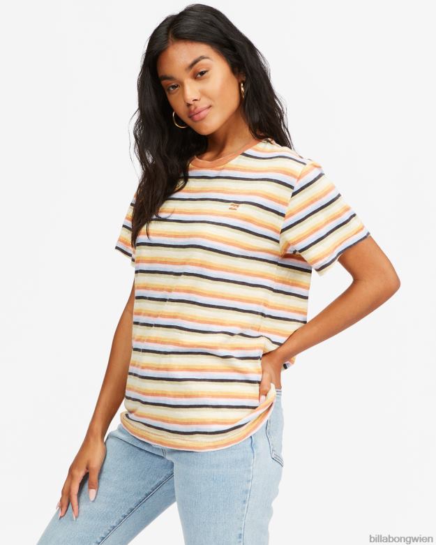 Billabong Clothing 00V682308 | Billabong Gestreiftes T-Shirt „Take a trip“. multico Frauen