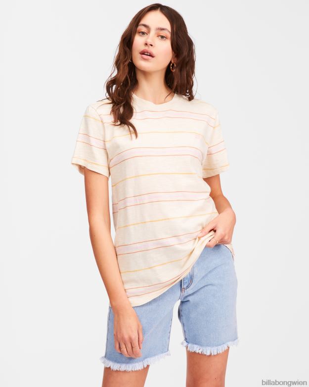 Billabong Clothing 00V682357 | Billabong Gestreiftes T-Shirt „Take a trip“. antikweiß Frauen