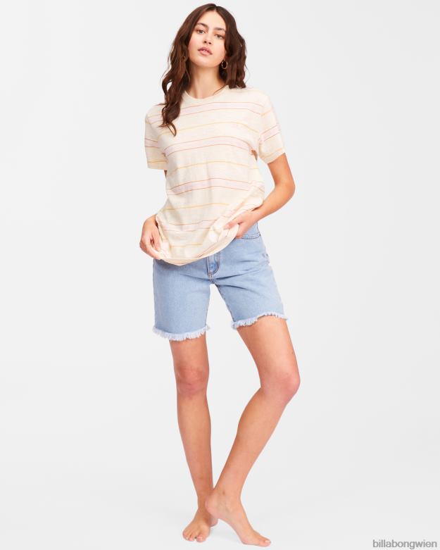 Billabong Clothing 00V682357 | Billabong Gestreiftes T-Shirt „Take a trip“. antikweiß Frauen
