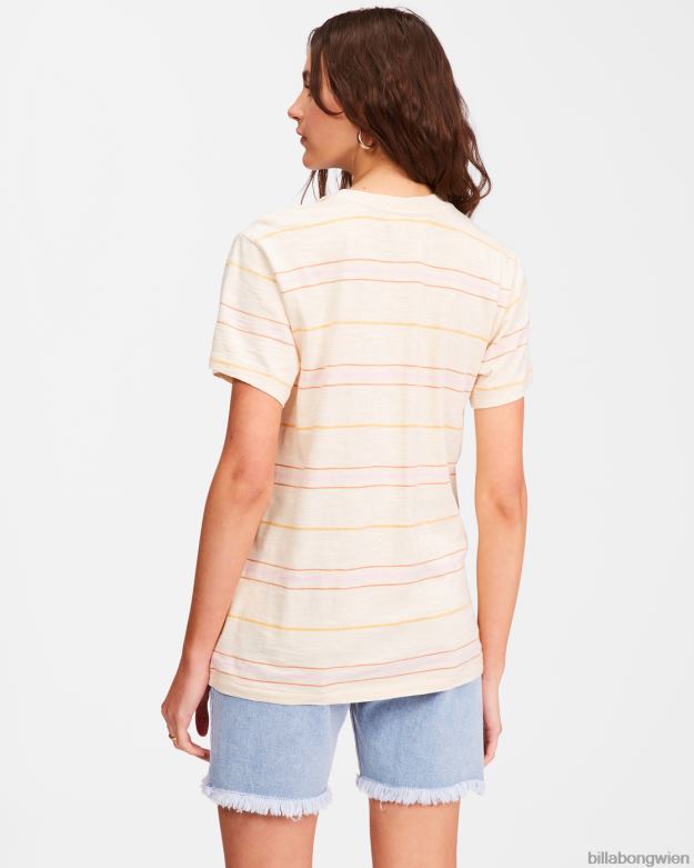 Billabong Clothing 00V682357 | Billabong Gestreiftes T-Shirt „Take a trip“. antikweiß Frauen