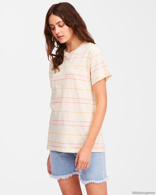 Billabong Clothing 00V682357 | Billabong Gestreiftes T-Shirt „Take a trip“. antikweiß Frauen