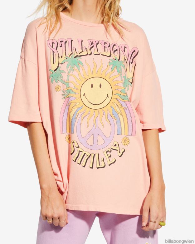 Billabong Clothing 00V682829 | Billabong Billabong x Smiley True Boy übergroßes T-Shirt Pfirsichkuss Frauen