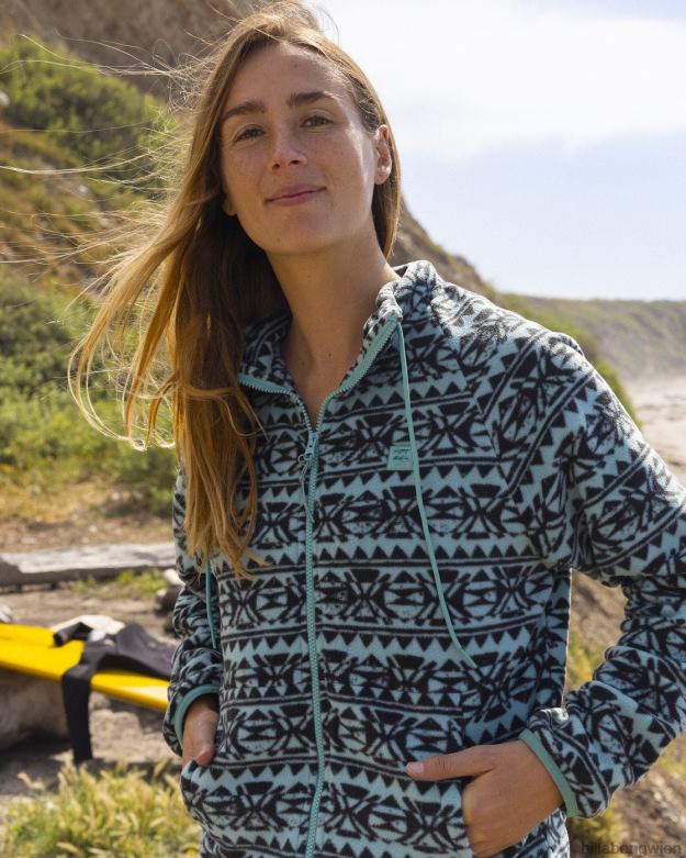 Billabong Clothing 00V682125 | Billabong Rand-Fleece mit Stehkragen und Reißverschluss Lagune Frauen