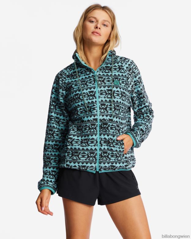 Billabong Clothing 00V682125 | Billabong Rand-Fleece mit Stehkragen und Reißverschluss Lagune Frauen