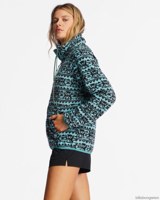 Billabong Clothing 00V682125 | Billabong Rand-Fleece mit Stehkragen und Reißverschluss Lagune Frauen