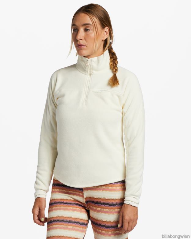 Billabong Clothing 00V682231 | Billabong a/div On the Pisten-Fleecepullover mit halbem Reißverschluss und Stehkragen frisches Pulver Frauen