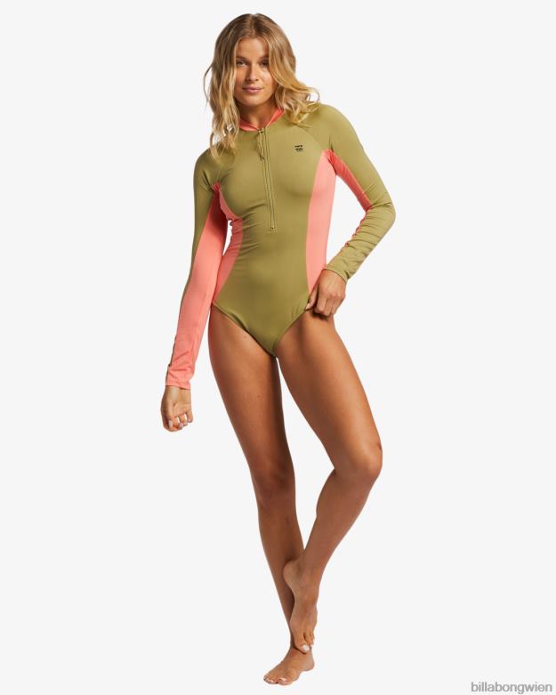 Billabong Wien 00V681333 | Billabong a/div biarritz langärmliger Badeanzug Zeder Frauen