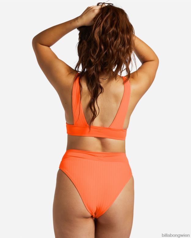 Billabong Wien 00V681232 | Billabong Bikinihose mit aufgereihtem Bund Poppin-Pfirsich Frauen