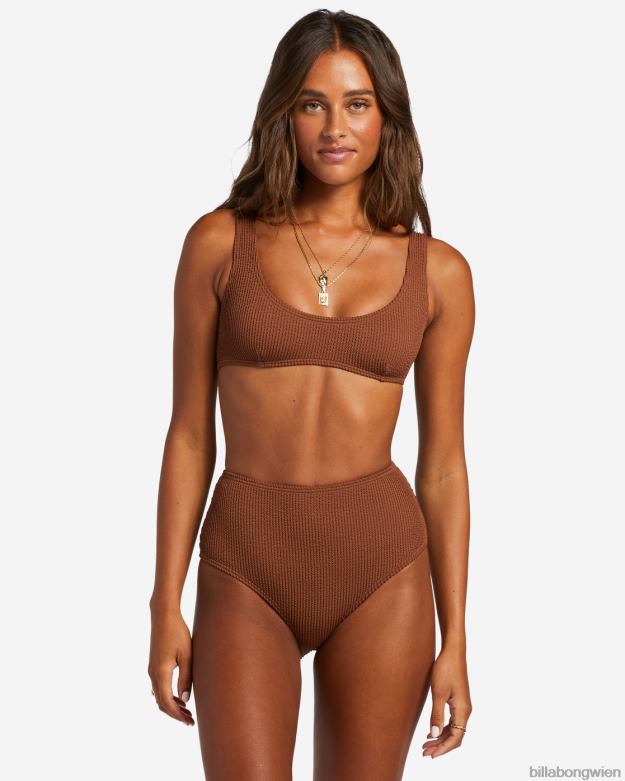 Billabong Wien 00V681249 | Billabong Sommer-Bikinihose mit hoher Taille geröstete Kokosnuss Frauen