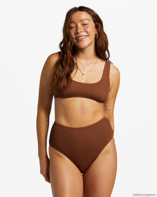 Billabong Wien 00V681249 | Billabong Sommer-Bikinihose mit hoher Taille geröstete Kokosnuss Frauen