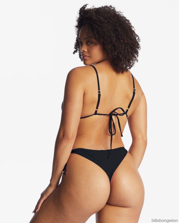 Billabong Wien 00V681259 | Billabong Sol Searcher Tanga-Bikinihose zum Binden an der Seite schwarzer Kieselstein Frauen