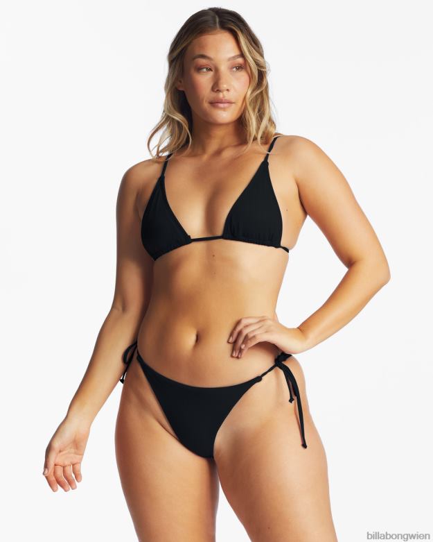 Billabong Wien 00V681259 | Billabong Sol Searcher Tanga-Bikinihose zum Binden an der Seite schwarzer Kieselstein Frauen