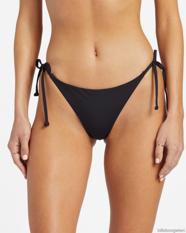 Billabong Wien 00V681259 | Billabong Sol Searcher Tanga-Bikinihose zum Binden an der Seite schwarzer Kieselstein Frauen