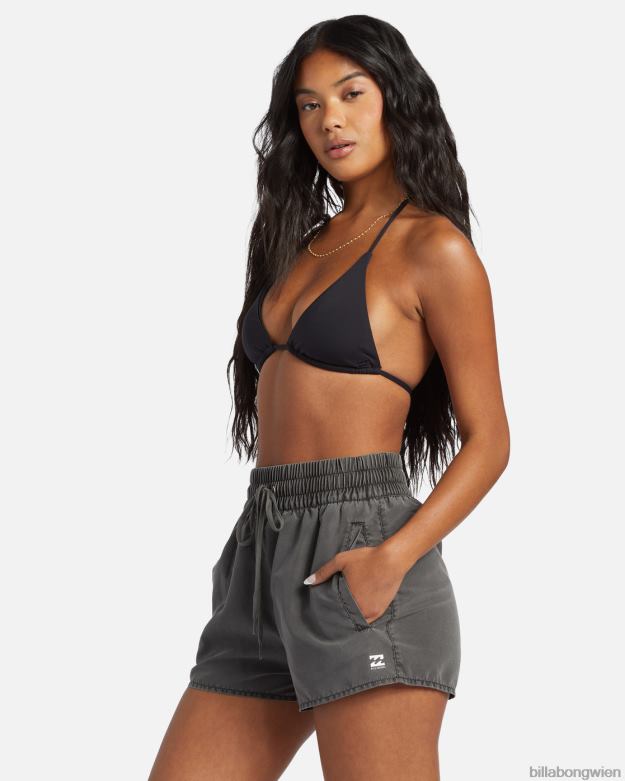 Billabong Wien 00V681266 | Billabong Sol Searcher neue Badeshorts mit elastischem Bund schwarzer Kieselstein Frauen