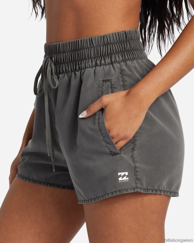 Billabong Wien 00V681266 | Billabong Sol Searcher neue Badeshorts mit elastischem Bund schwarzer Kieselstein Frauen
