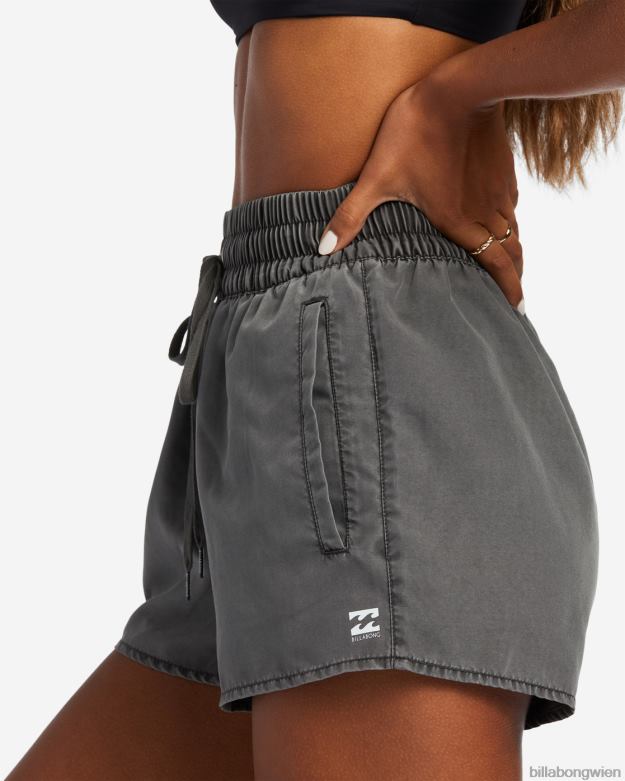Billabong Wien 00V681266 | Billabong Sol Searcher neue Badeshorts mit elastischem Bund schwarzer Kieselstein Frauen