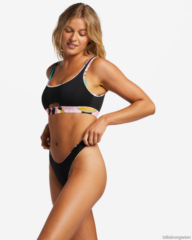 Billabong Wien 00V681348 | Billabong A/Div-Bikinihose mit hohem Beinausschnitt, UPF 50 Schwarz Frauen