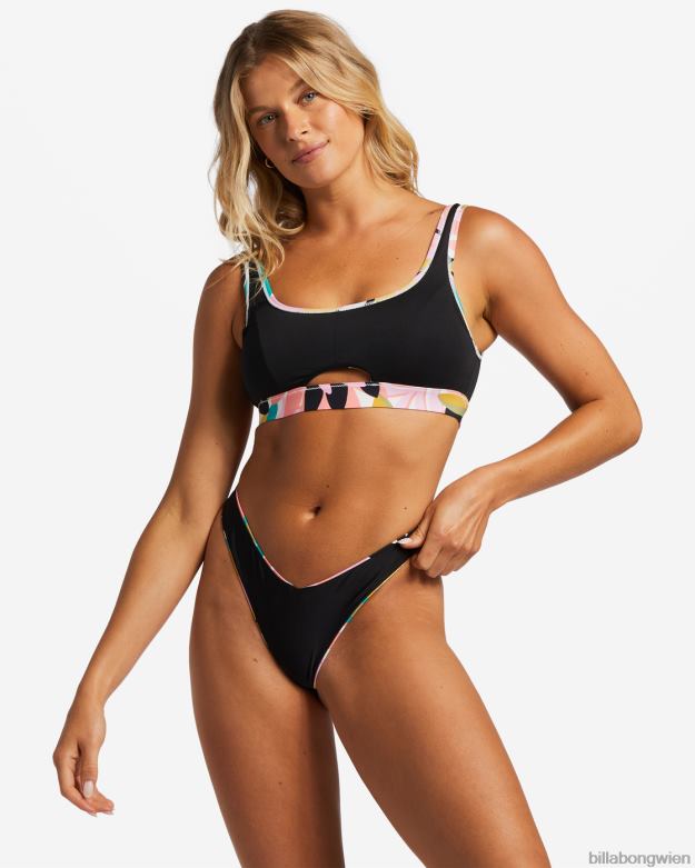 Billabong Wien 00V681348 | Billabong A/Div-Bikinihose mit hohem Beinausschnitt, UPF 50 Schwarz Frauen