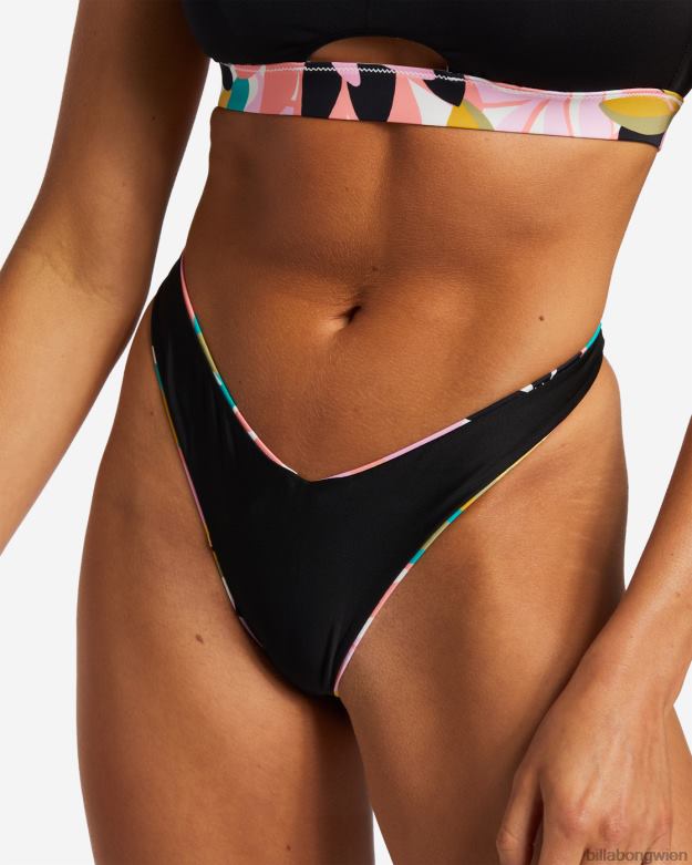 Billabong Wien 00V681348 | Billabong A/Div-Bikinihose mit hohem Beinausschnitt, UPF 50 Schwarz Frauen