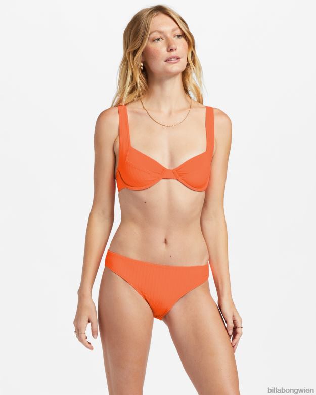 Billabong Wien 00V681409 | Billabong aufgereihte Lowrider-Bikinihose Poppin-Pfirsich Frauen