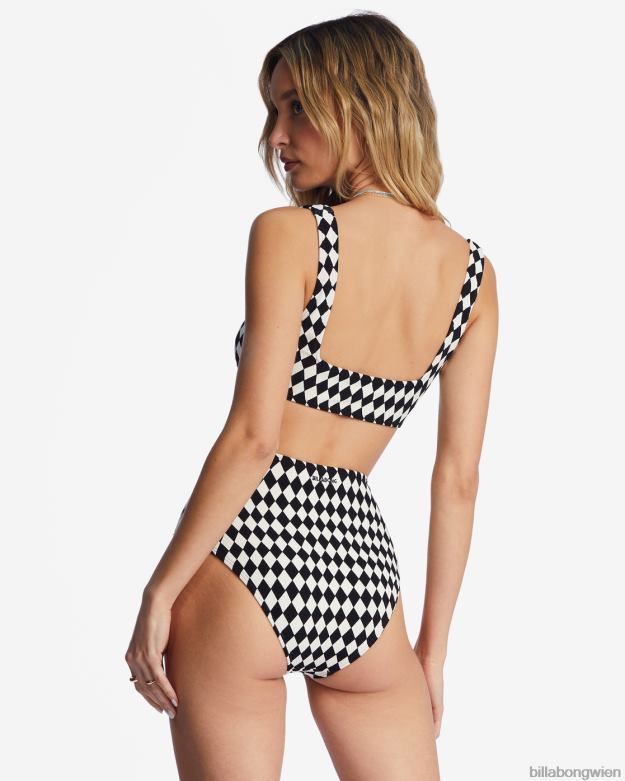 Billabong Wien 00V681465 | Billabong Diamond Daze High Retro-Bikinihose schwarzer Kieselstein Frauen