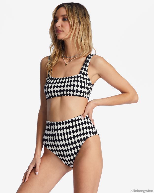 Billabong Wien 00V681465 | Billabong Diamond Daze High Retro-Bikinihose schwarzer Kieselstein Frauen