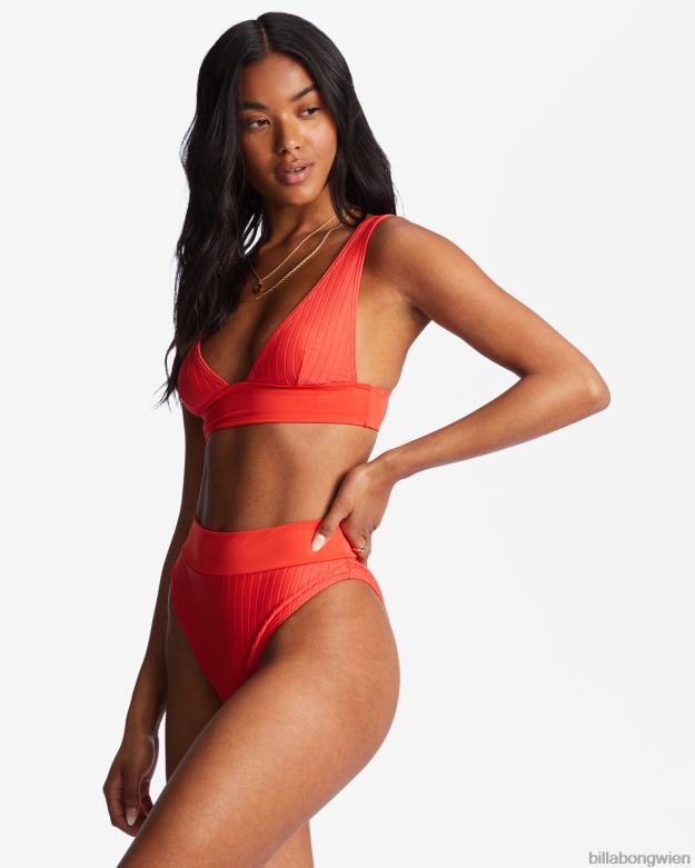 Billabong Wien 00V681483 | Billabong Bikinihose mit aufgereihtem Bund heller Mohn Frauen