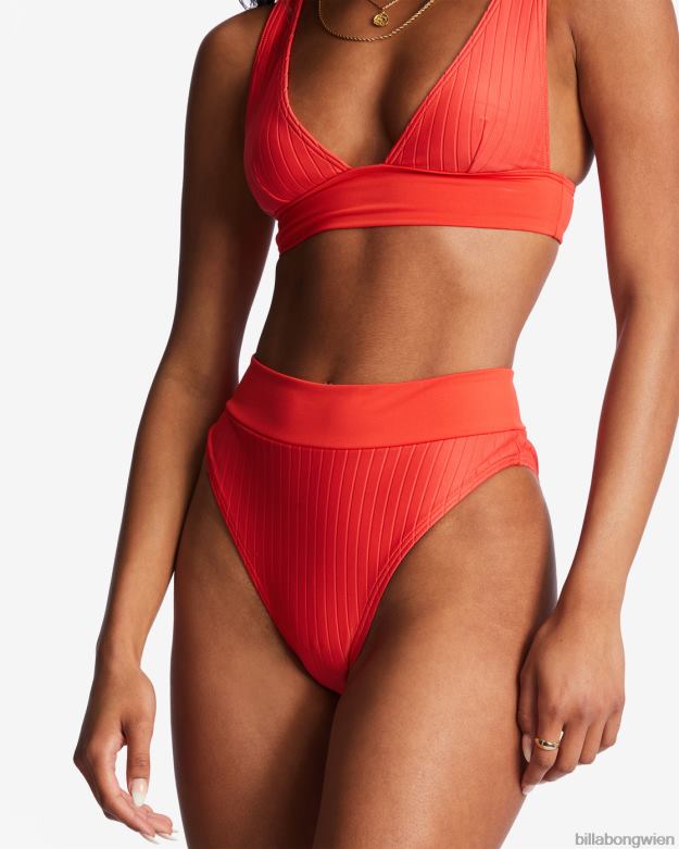Billabong Wien 00V681483 | Billabong Bikinihose mit aufgereihtem Bund heller Mohn Frauen