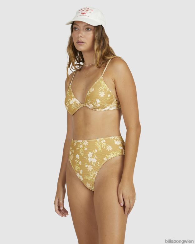 Billabong Wien 00V681516 | Billabong Hoch sitzende Piccolo-Bikinihose „Maui Rider“. Senfgold Frauen