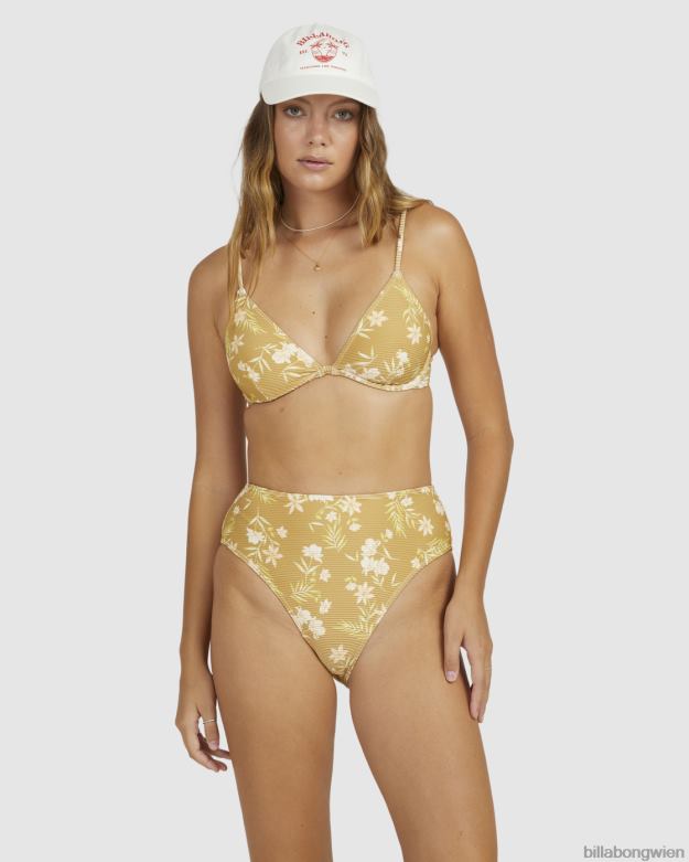 Billabong Wien 00V681516 | Billabong Hoch sitzende Piccolo-Bikinihose „Maui Rider“. Senfgold Frauen
